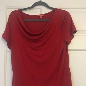 Red Cowl Neck Shirt